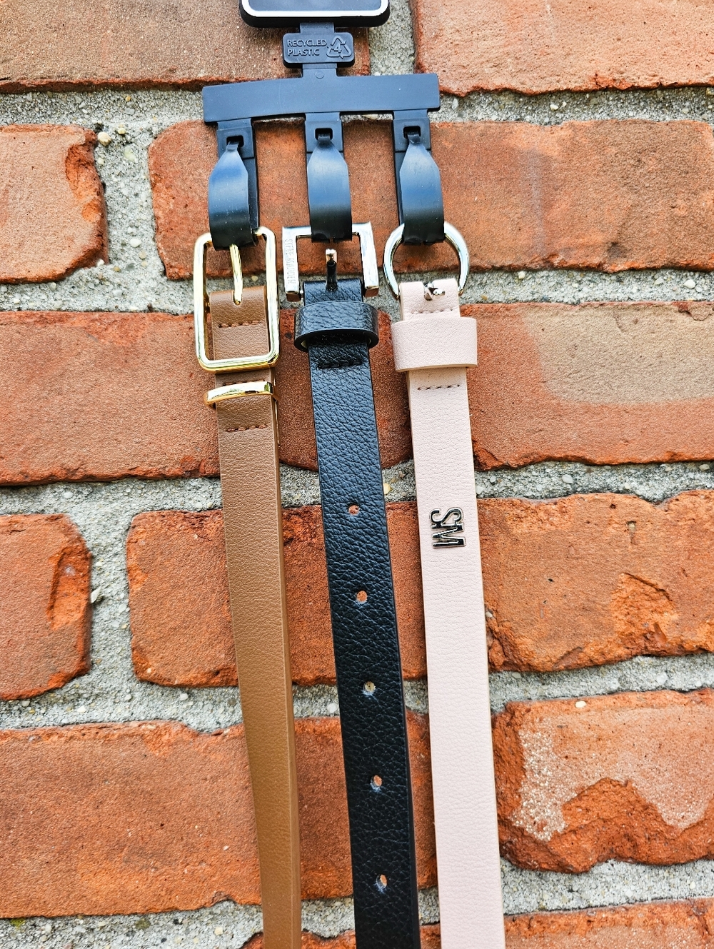 Steve Madden Set of 3 Skinny Belts | Black, Brown & Nude | Size Medium | New
